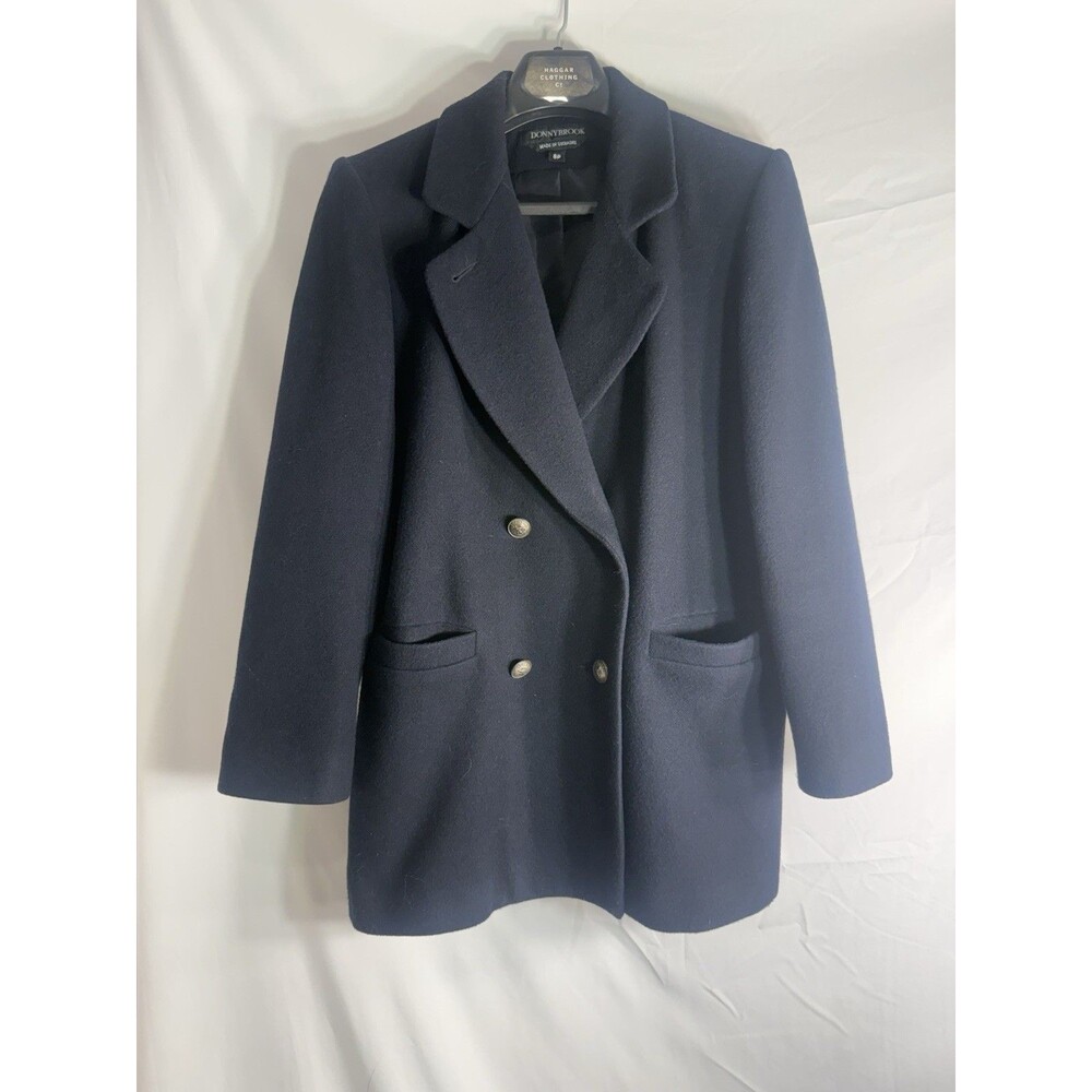 Vintage Donny Brooks 100% Wool Lantana Dbl Breasted Navy Peacoat Sz 8P